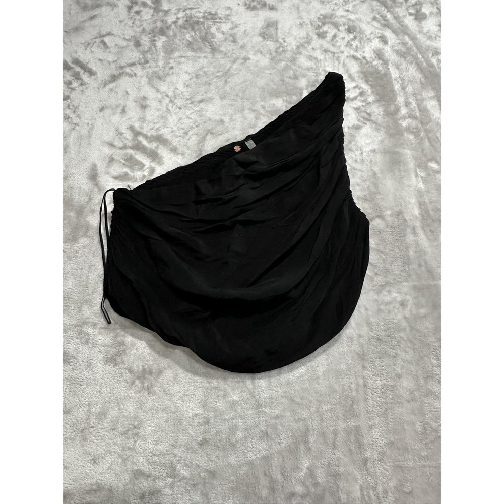 Free People Halter Top Cold Shoulder Women's‎ Size Medium Black Stretch EUC